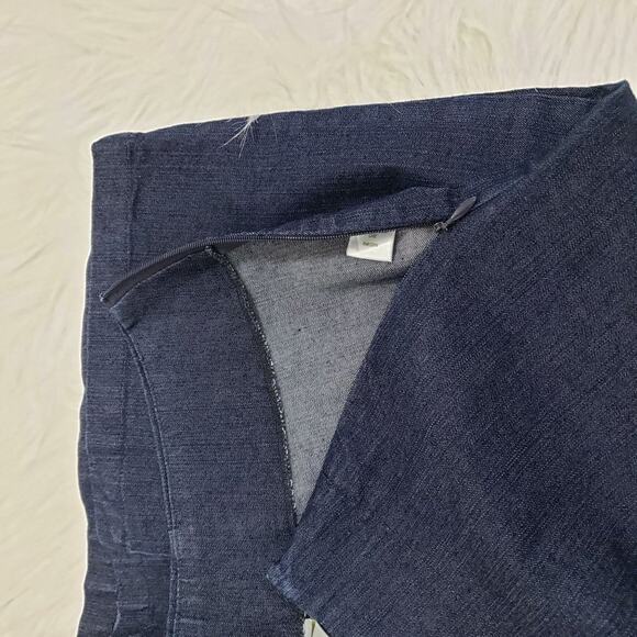 Garnet Hill dark wash jean skirt knee length woman's size 8 petite - Picture 6 of 8